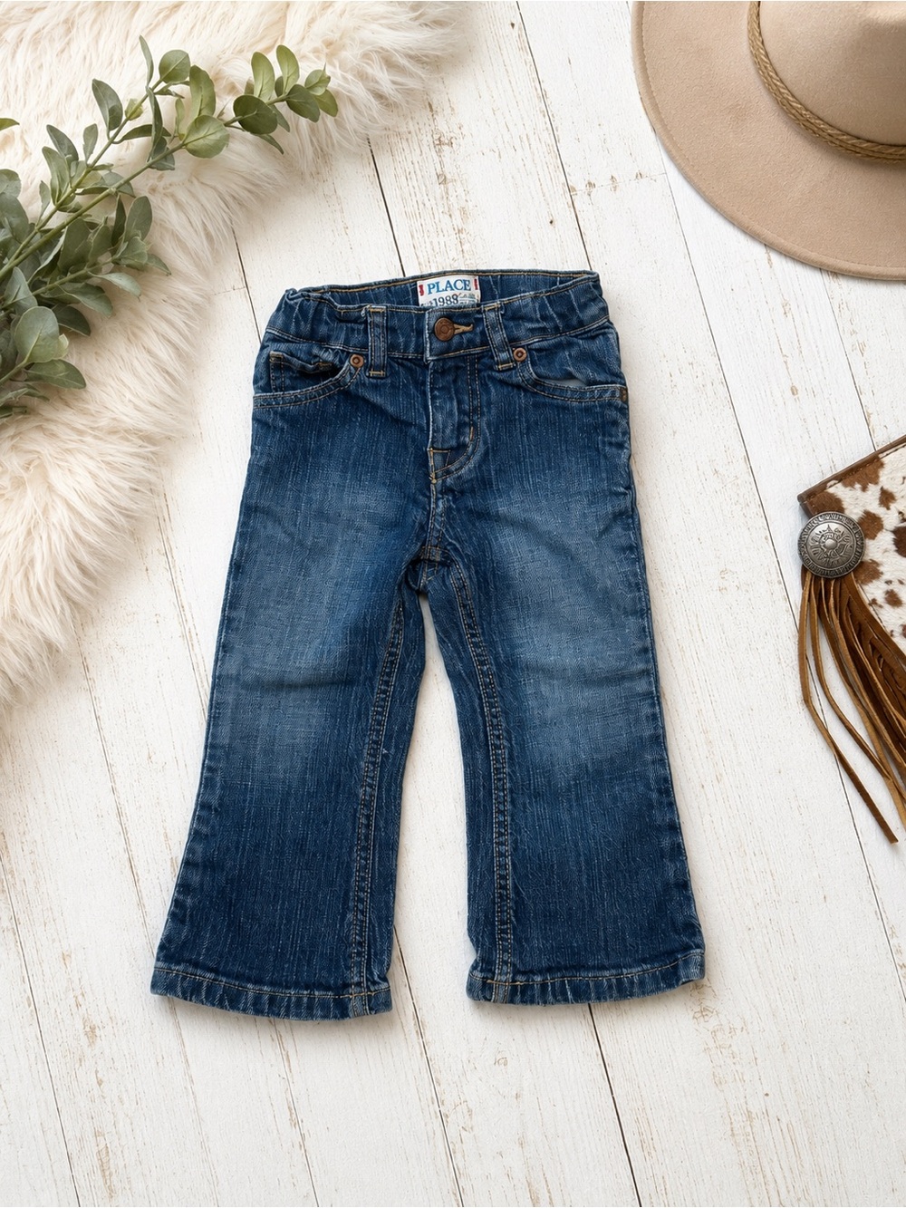 The Children’s Place Toddler Girls Bootcut Jeans 24 Months Medium Wash